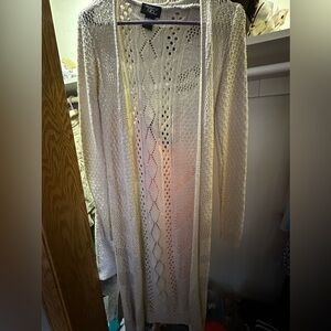 Long cream cardigan